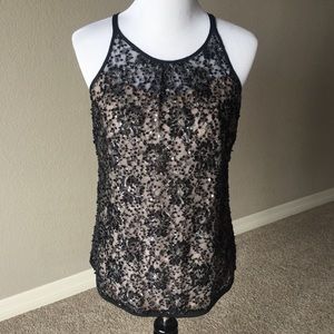 Black sequence sleeveless top